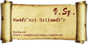 Vadászi Szilamér névjegykártya